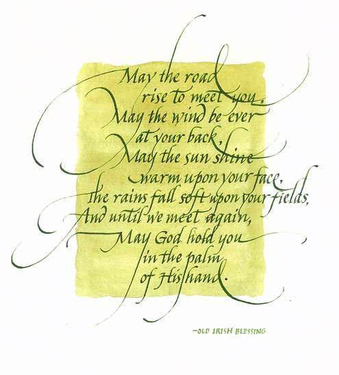 The old Irish blessing was commissioned for a housewarming gift. Approx. 16" x 20"